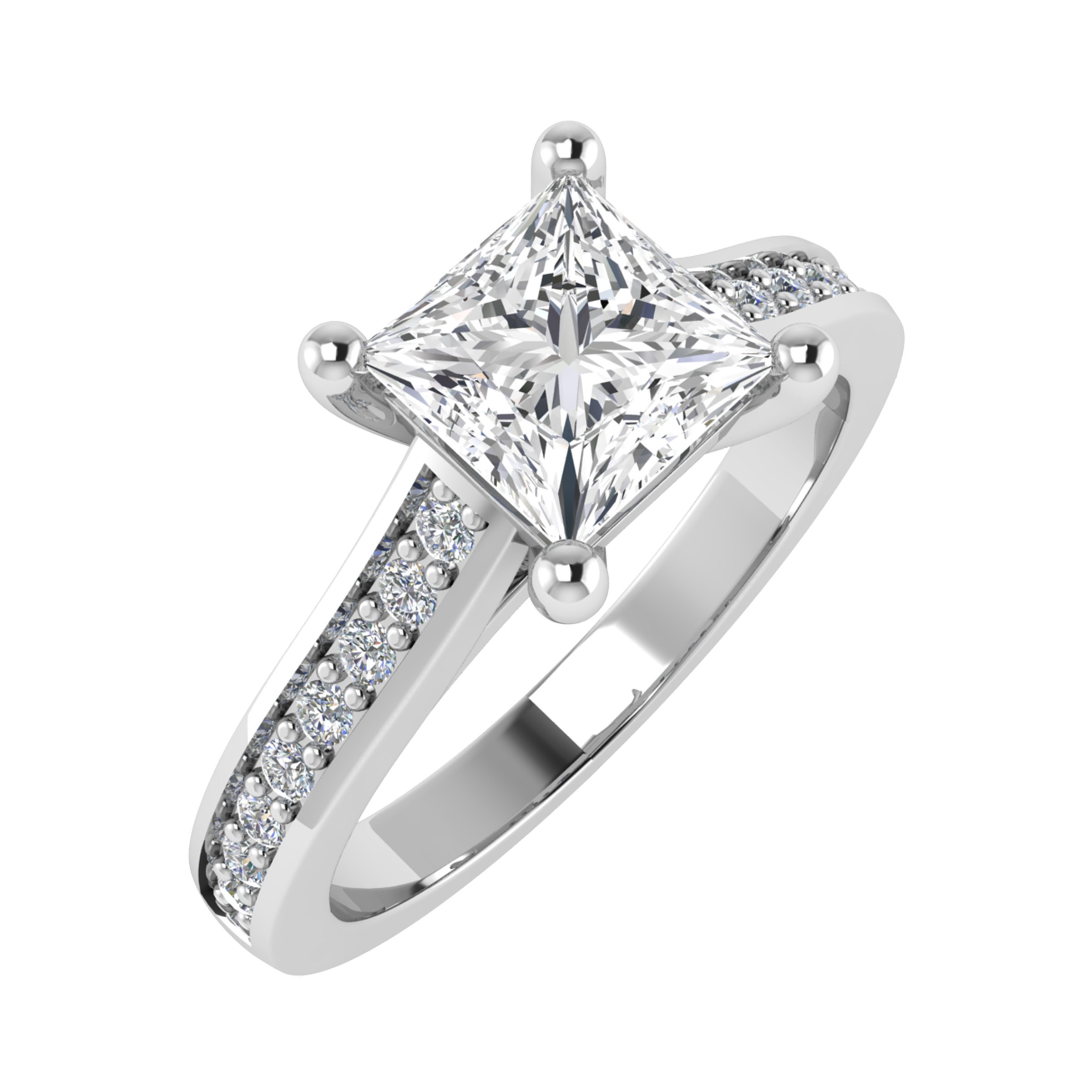 4 Prong Natural Diamond  Engagement Ring