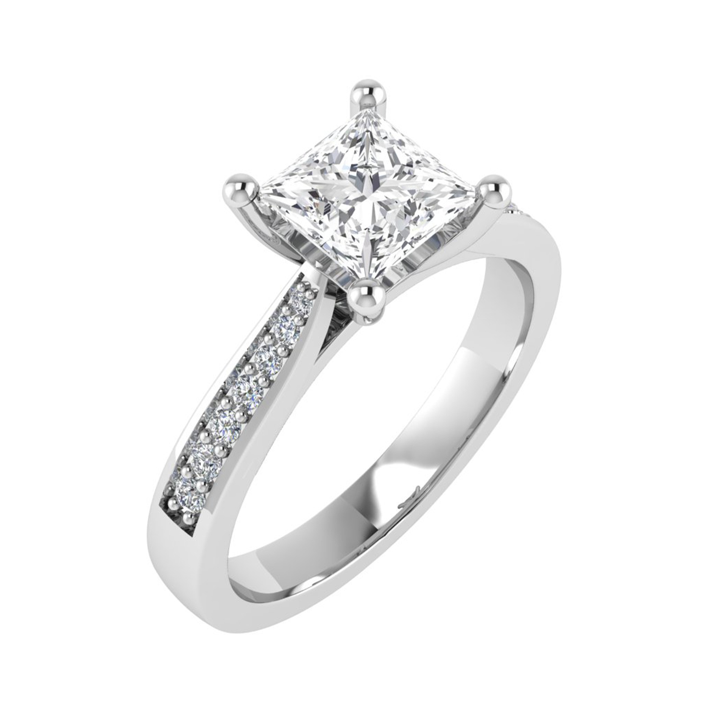 4 Prong Natural Diamond  Engagement Ring