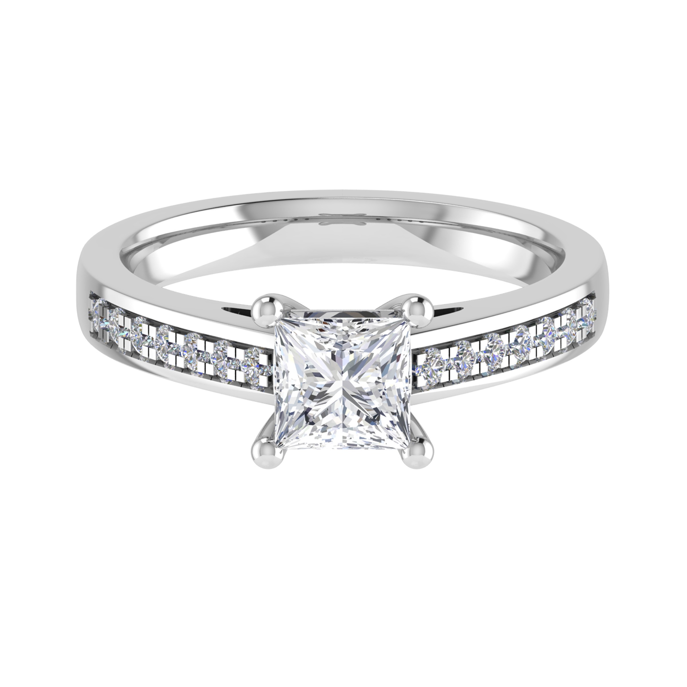 4 Prong Natural Diamond  Engagement Ring