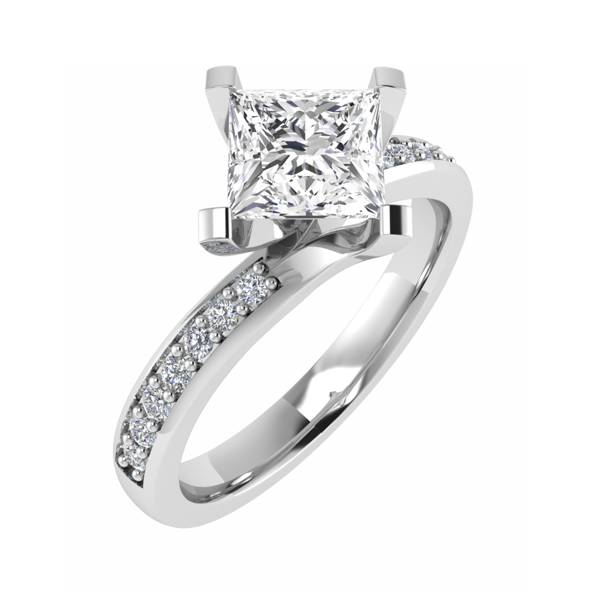 4 Prong Natural Diamond  Engagement Ring
