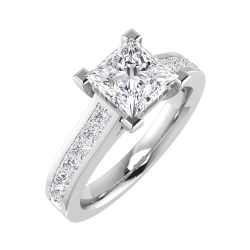 4 Prong Natural Diamond  Engagement Ring