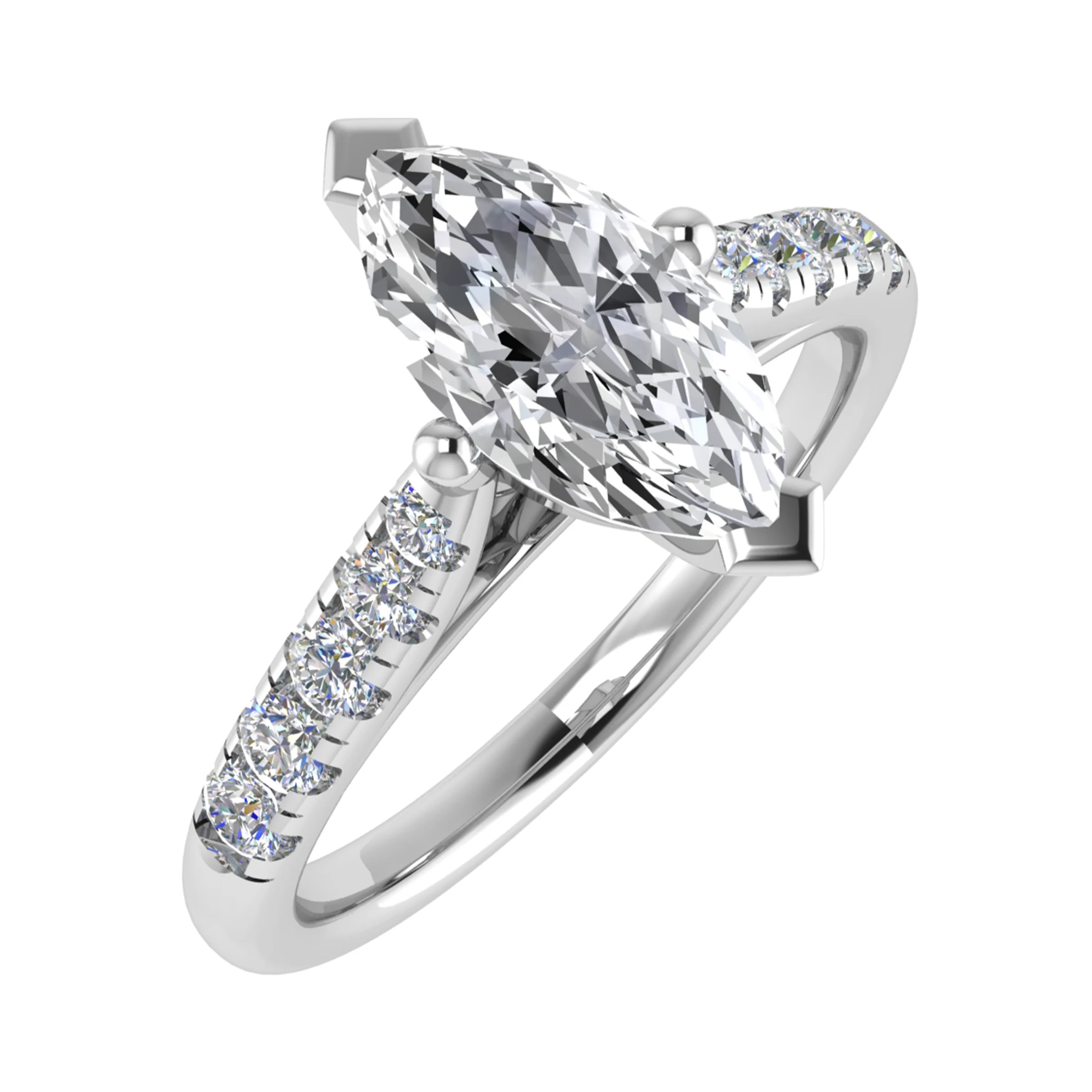 4 Prong Natural Diamond  Engagement Ring