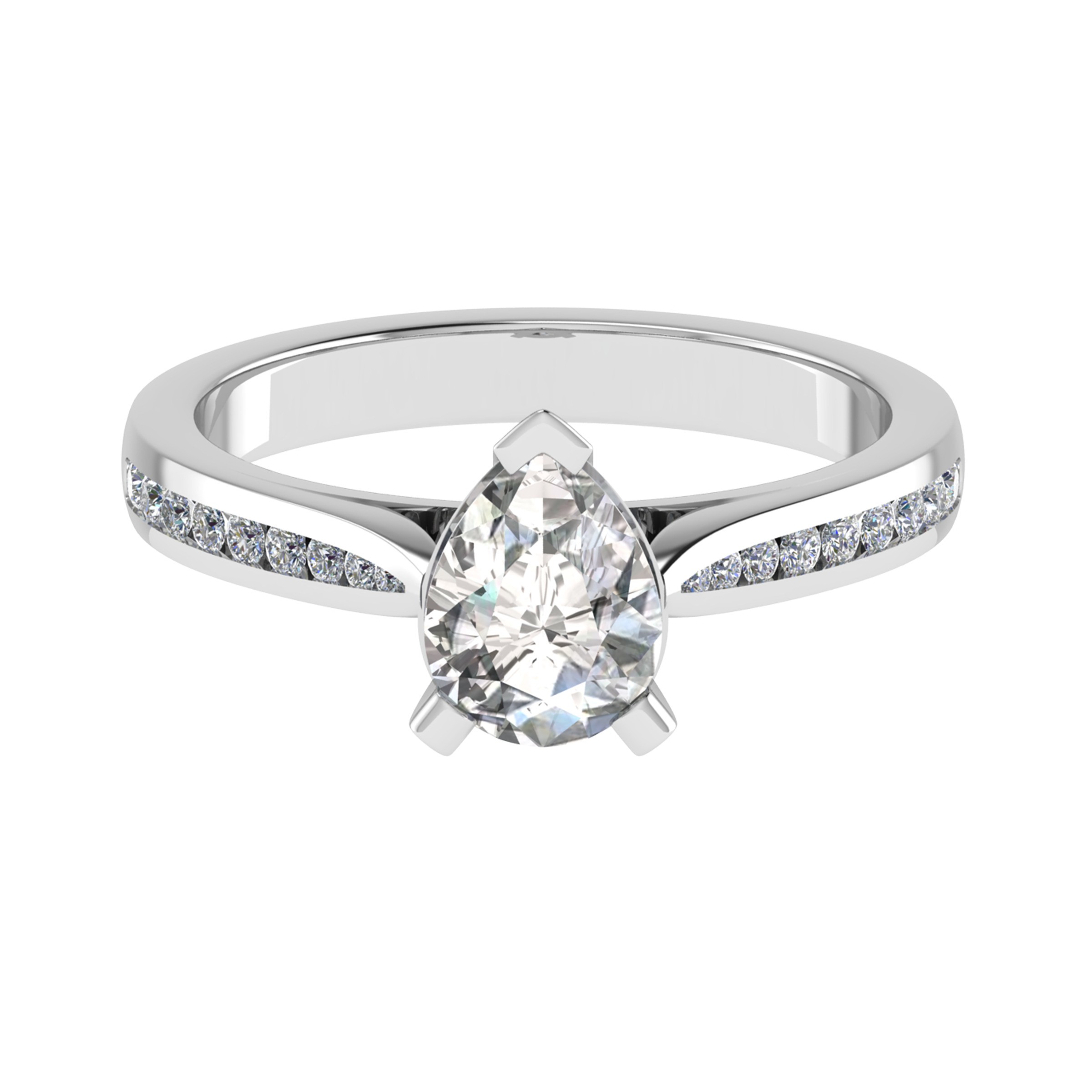 3 Prong Natural Diamond  Engagement Ring
