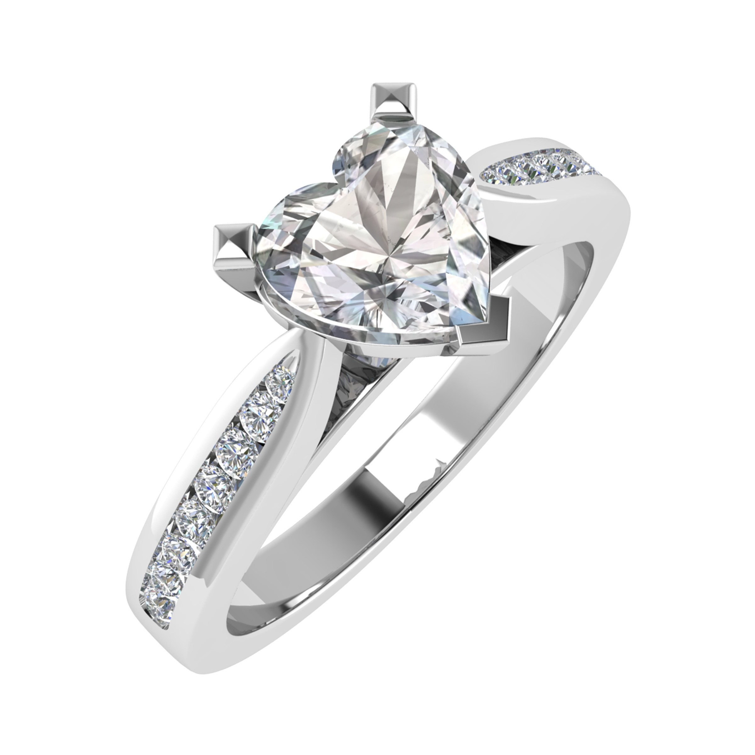 3 Prong Natural Diamond  Engagement Ring