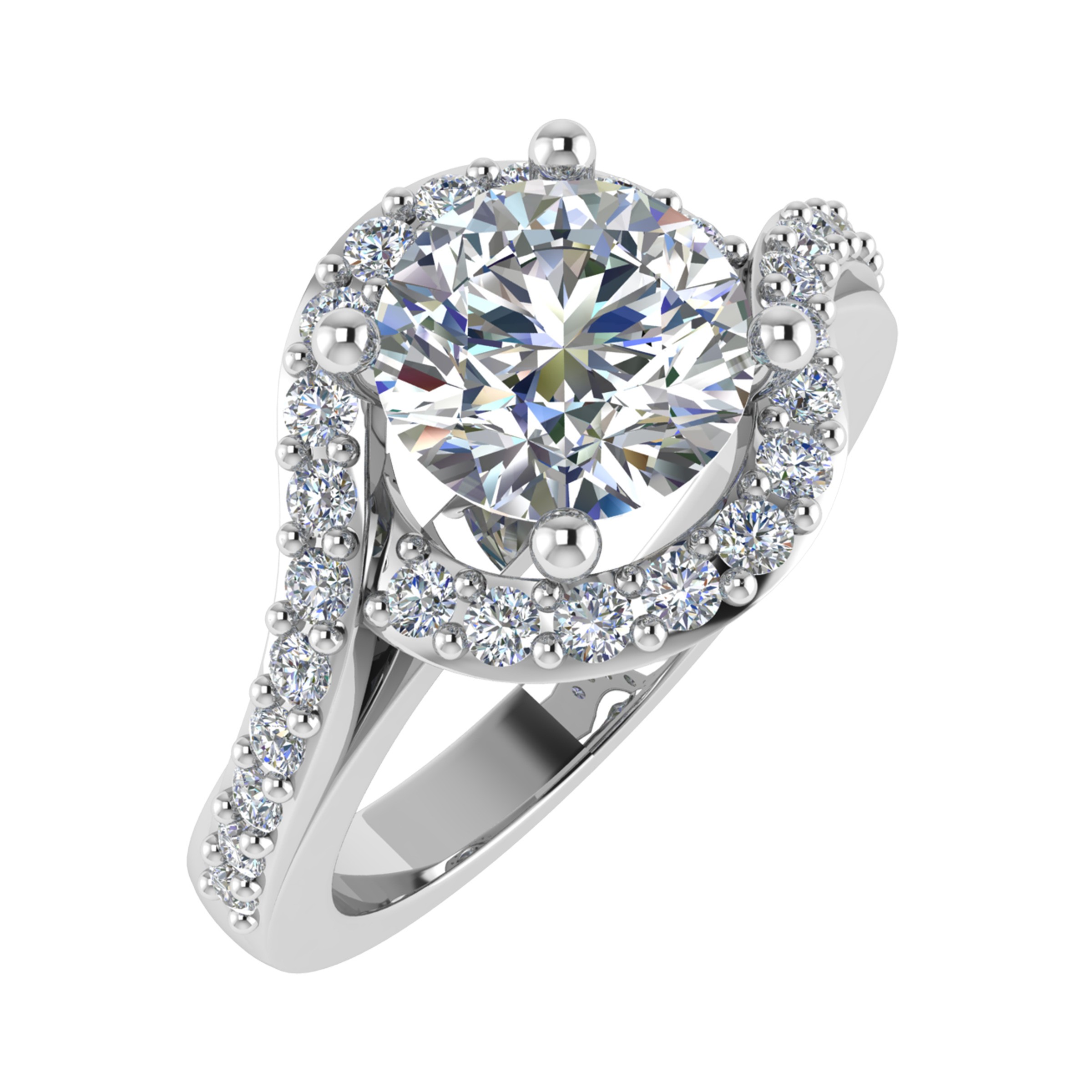 4 Prong Lab-Created  Diamond Ring