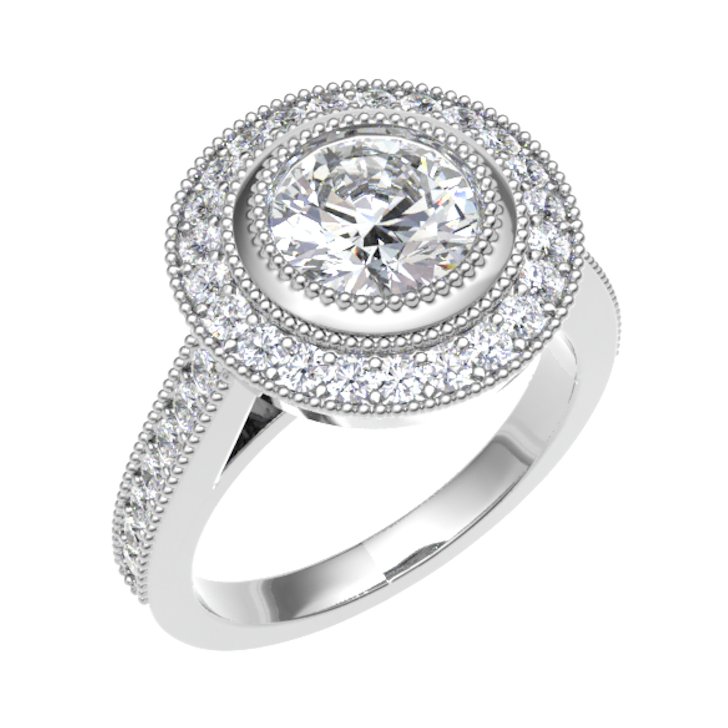 Bezel Natural  Diamond Ring