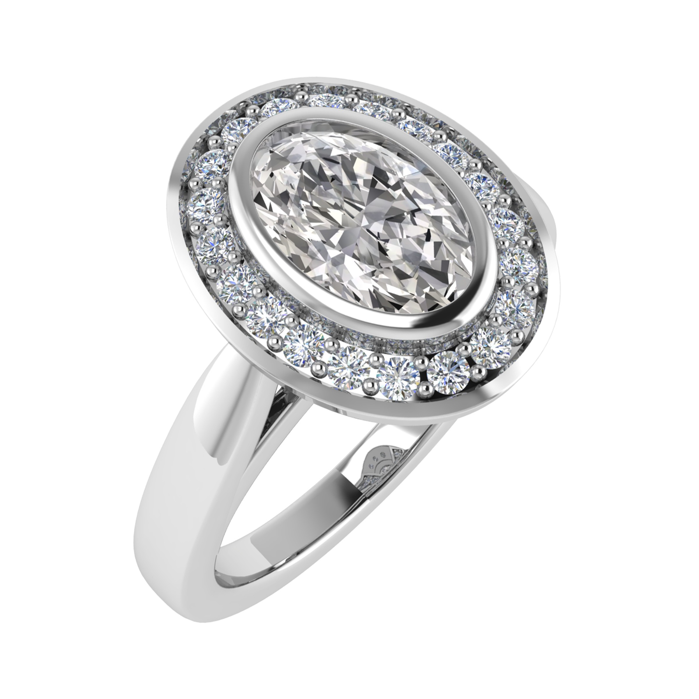 Bezel Natural  Diamond Ring