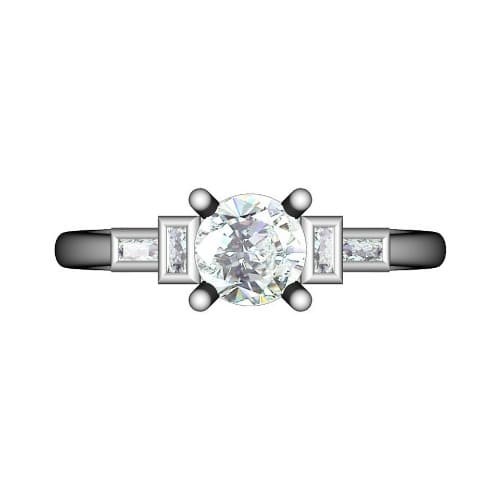 4 Prong Natural Diamond  Engagement Ring