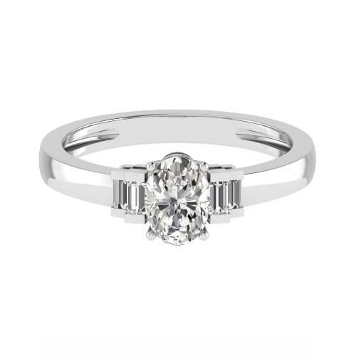 4 Prong Set Natural Diamond  Engagement Ring