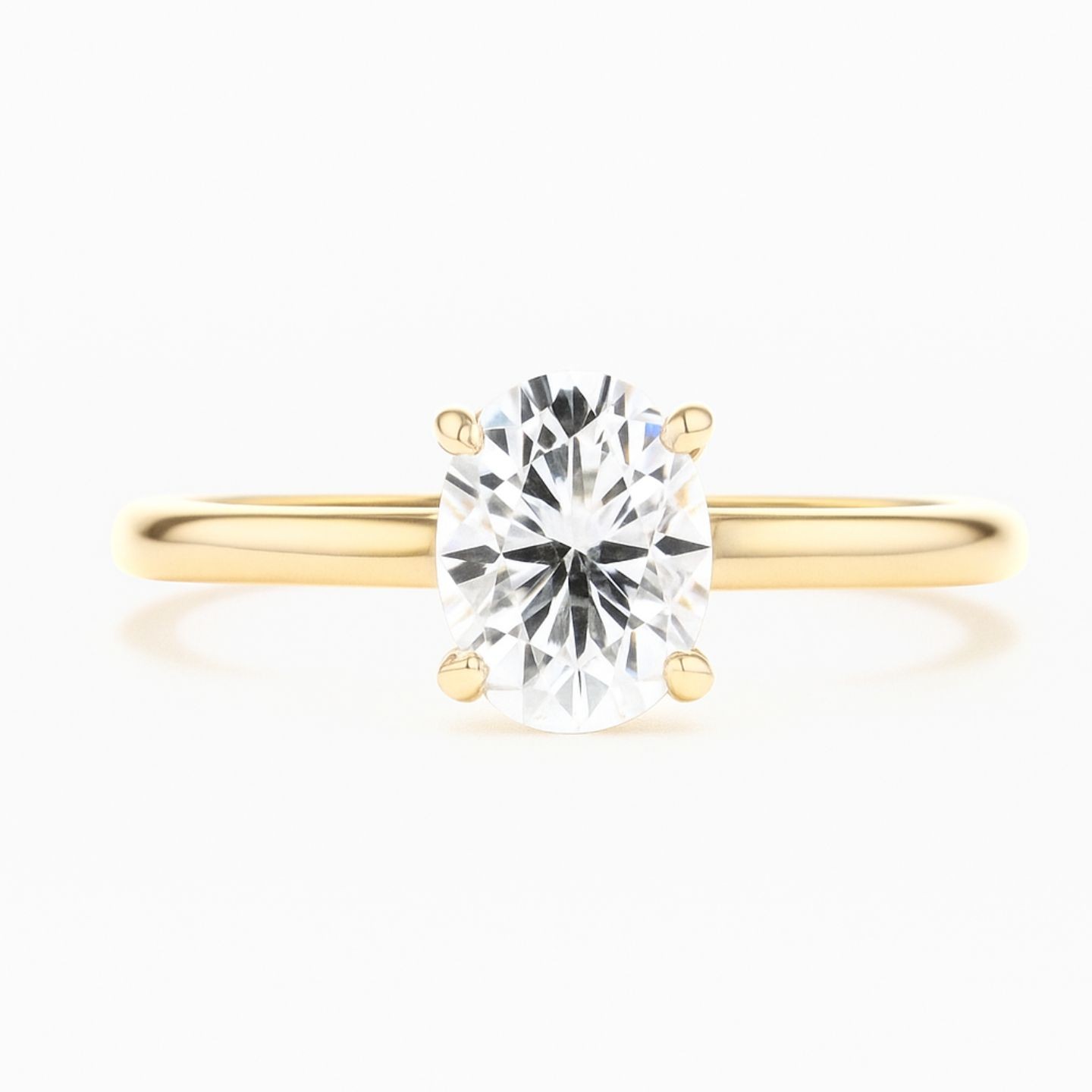 4 Prong Natural Diamond  Engagement Ring