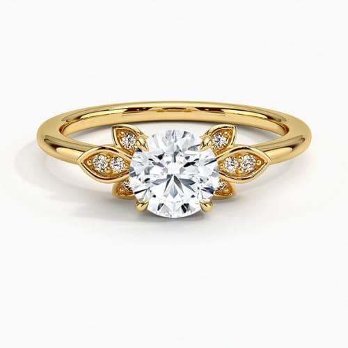 4 Prong 0.20 - 3.00 Carat Natural Diamond  Engagement Ring
