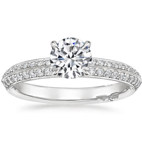 4 Prong Natural Diamond  Engagement Ring