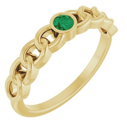 Brea Emerald  Diamond Ring