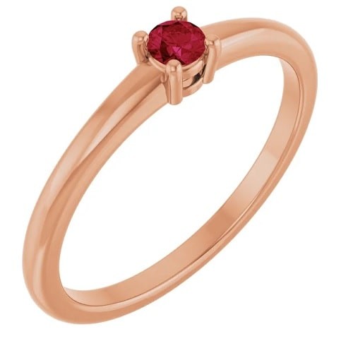 Dona Natural Ruby 4 Prong  Engagement Ring