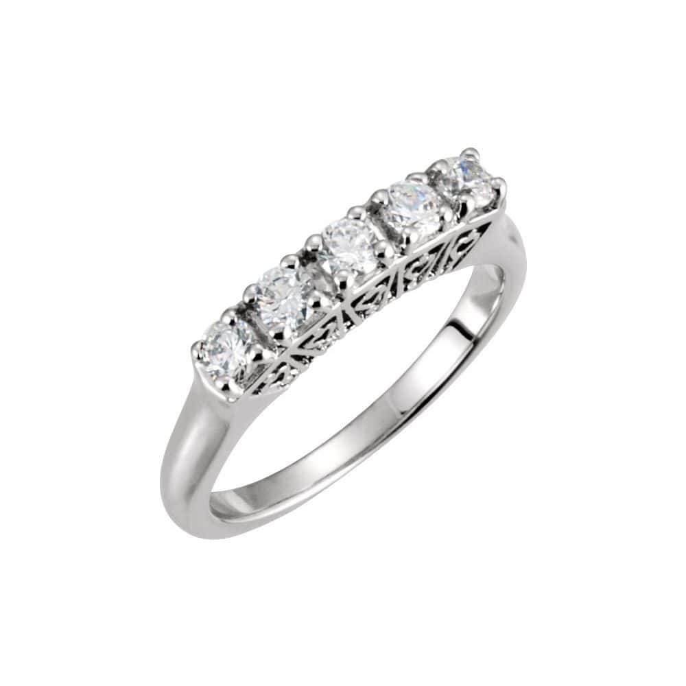 4 Prong 0.12 Carat Natural  Diamond Ring