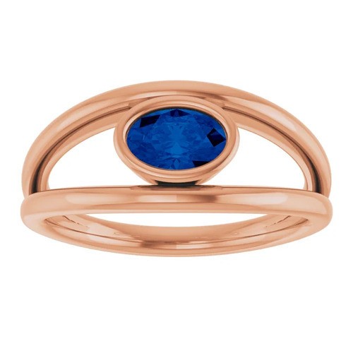 Anslie Blue Sapphire  Engagement Ring