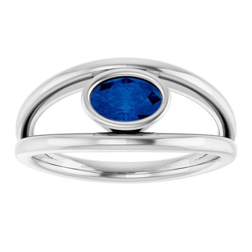 Anslie 0.60 Carat Blue Sapphire  Engagement Ring