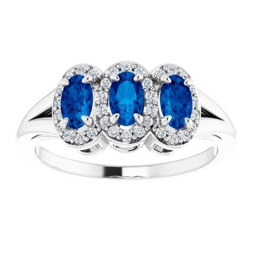 Amberlin 0.52 Carat Blue Sapphire 4 Prong  Engagement Ring