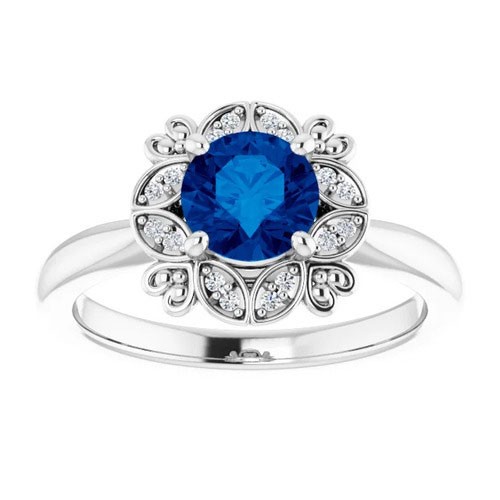 Alexandrina 1.09 Carat Blue Sapphire  Engagement Ring