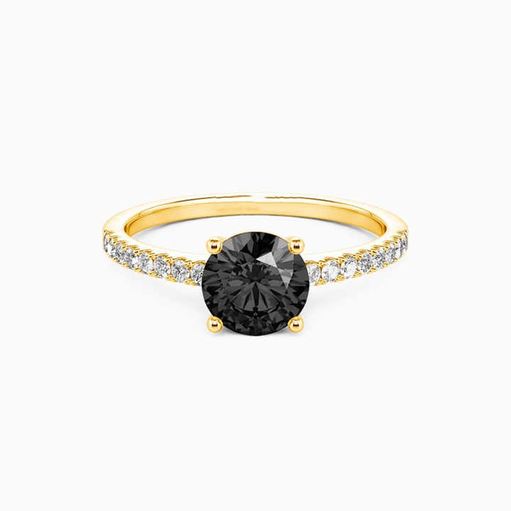 Ribecca Black Diamond 4 Prong  Engagement Ring