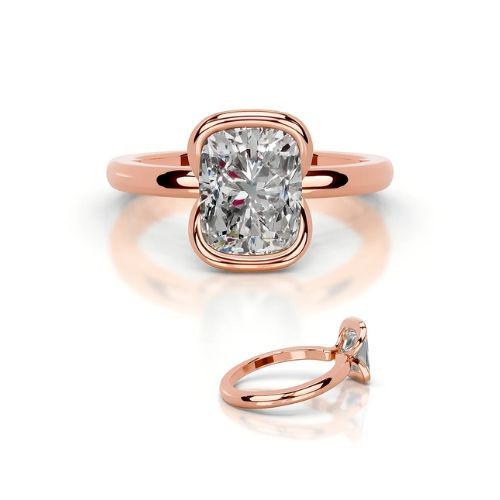 Breneta Natural Diamond Bezel Set  Engagement Ring