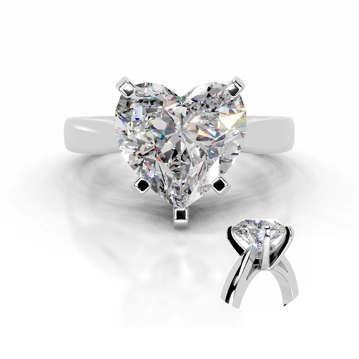 Medolina Natural Diamond 5 Prong  Engagement Ring