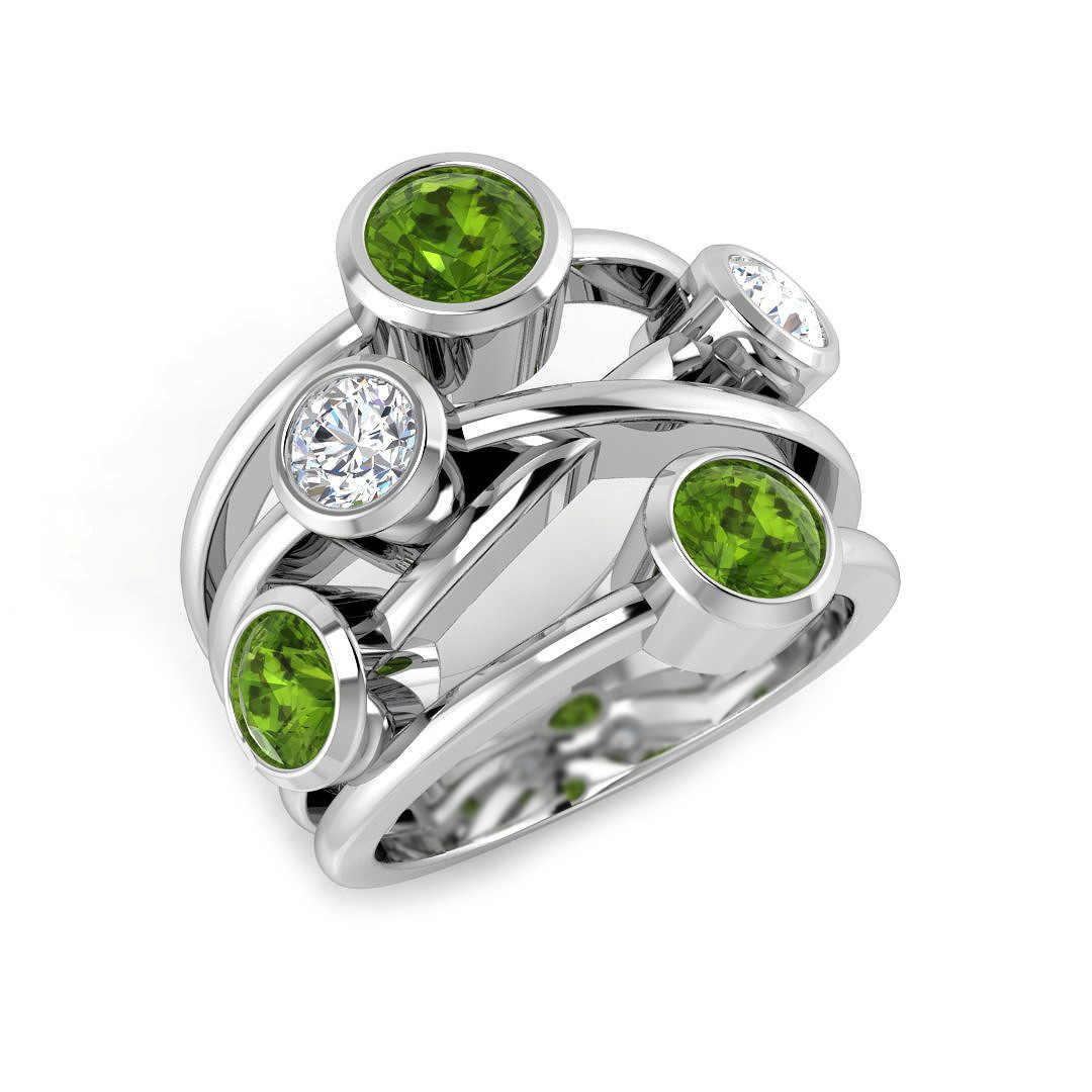 Jenovane Peridot Bezel Set 