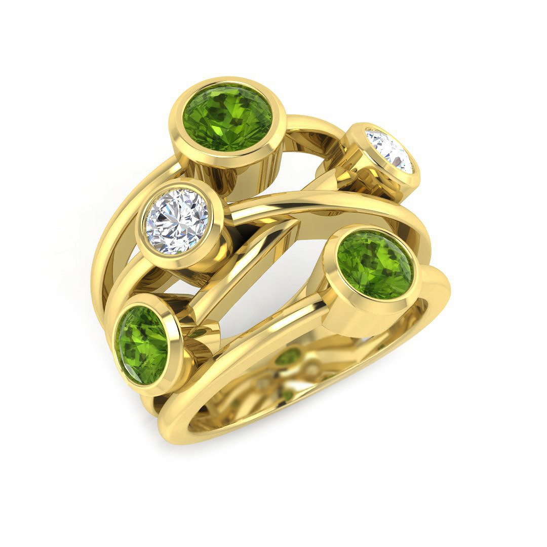 Jenovane Peridot Bezel Set 