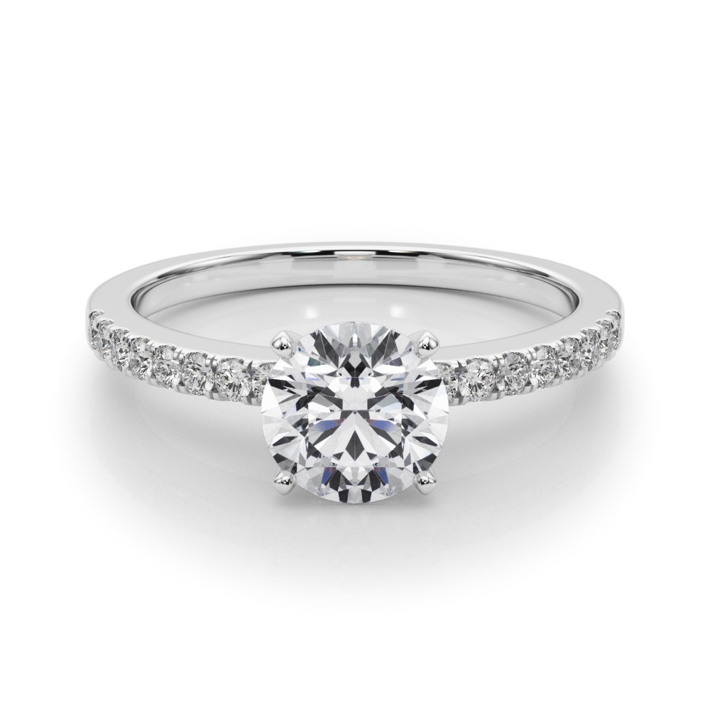 4 Prong Natural Diamond  Engagement Ring