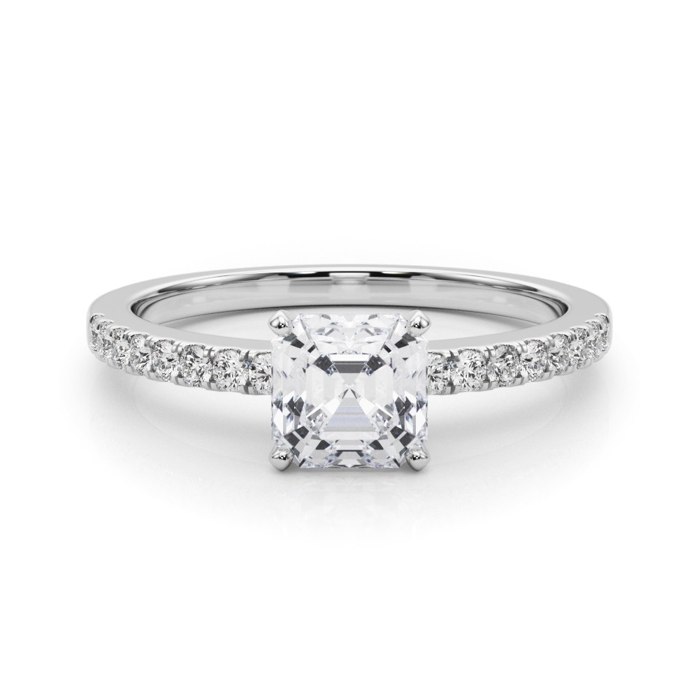 4 Prong Natural Diamond  Engagement Ring