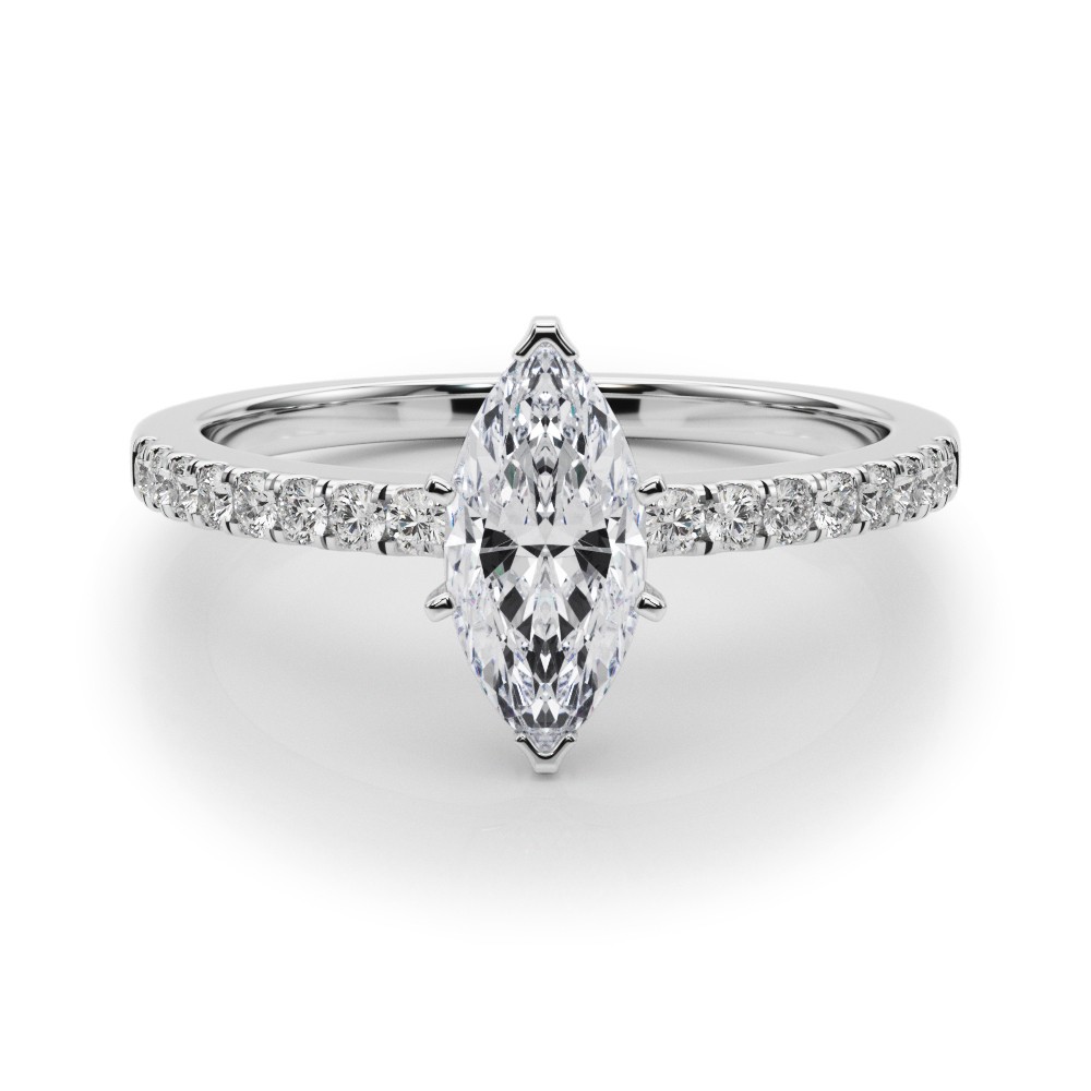 6 Prong Natural Diamond  Engagement Ring