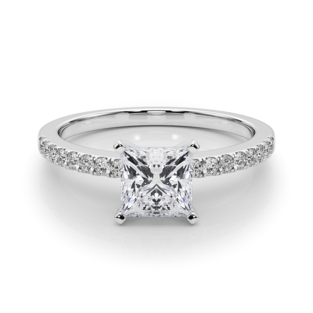 4 Prong Natural Diamond  Engagement Ring