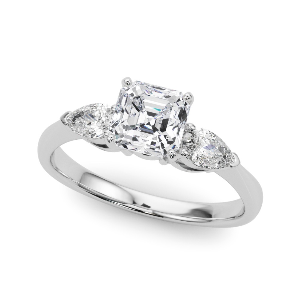 4 Prong Set Natural Diamond  Engagement Ring
