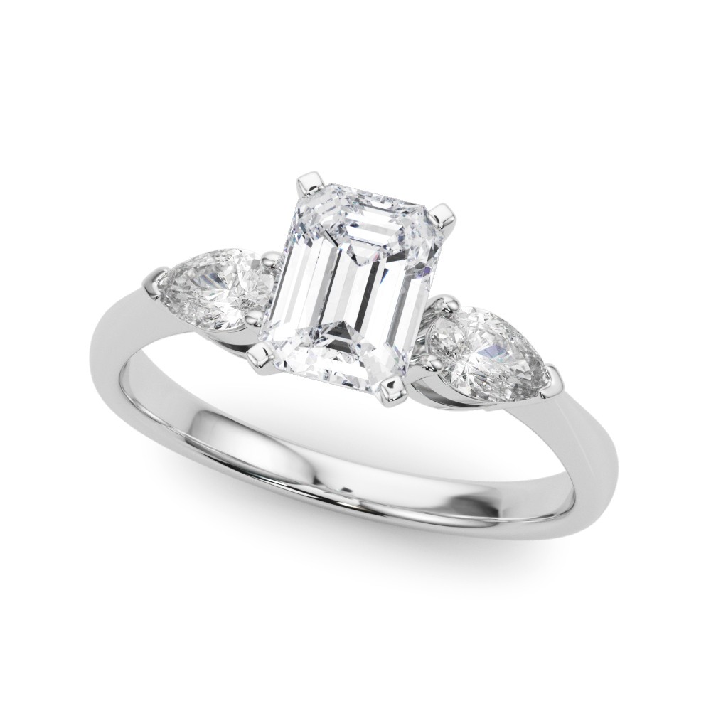 4 Prong Set Natural Diamond  Engagement Ring