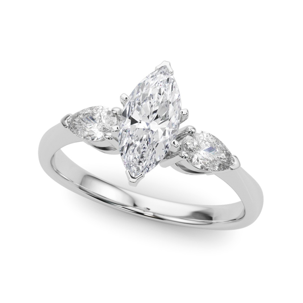 6 Prong Set Natural Diamond  Engagement Ring