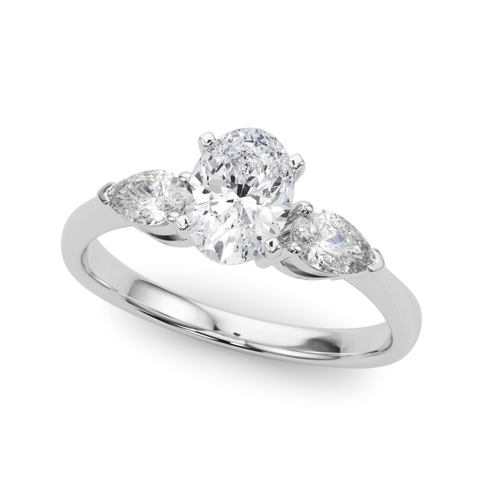 4 Prong Set Natural Diamond  Engagement Ring