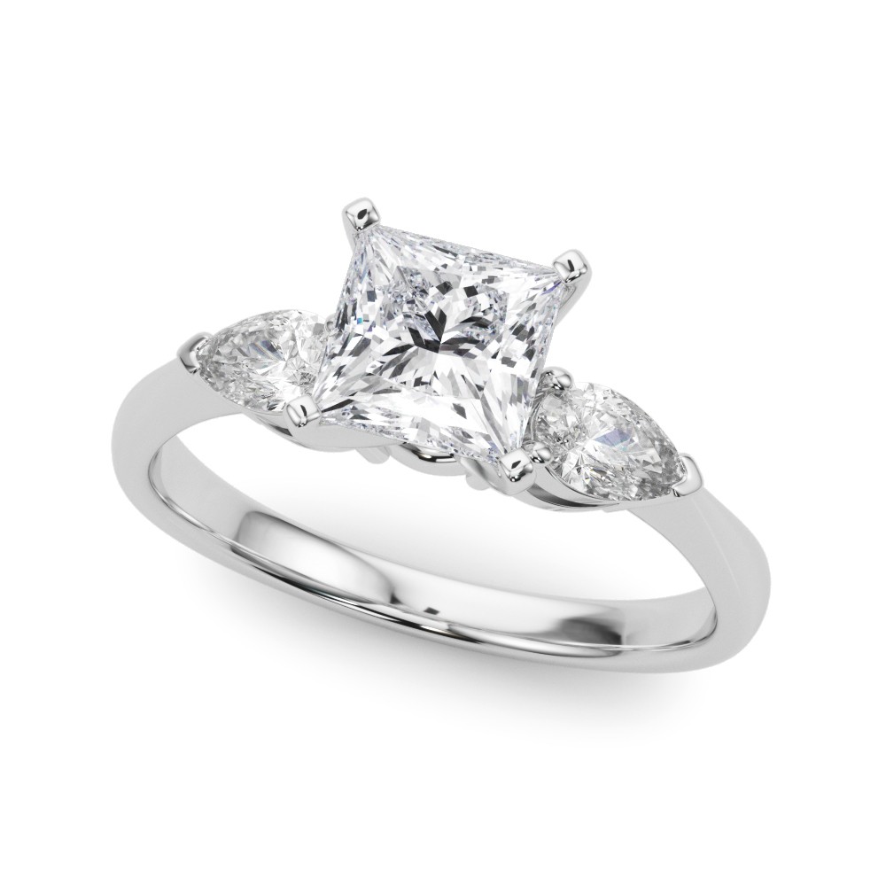 4 Prong Set Natural Diamond  Engagement Ring