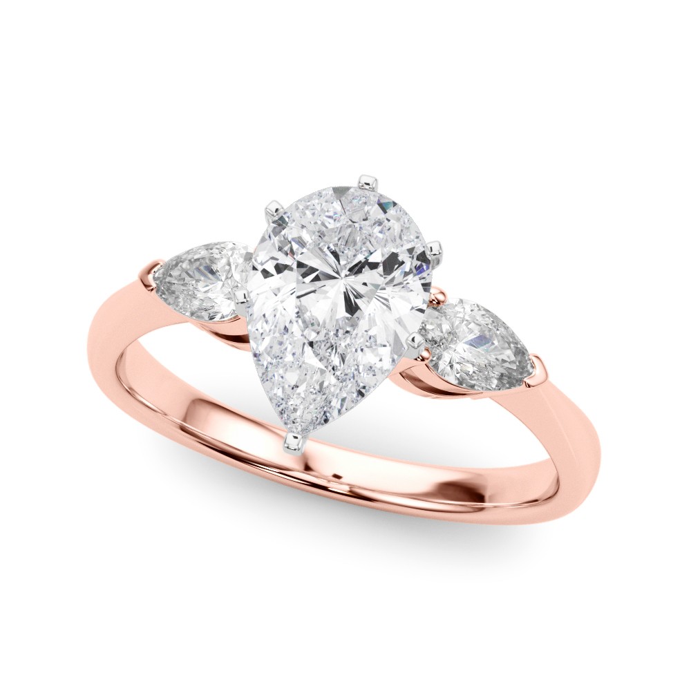 6 Prong Set Natural Diamond  Engagement Ring