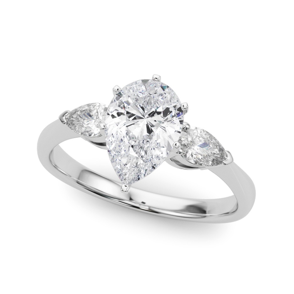6 Prong Set Natural Diamond  Engagement Ring