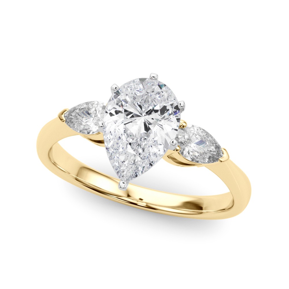 6 Prong Set Natural Diamond  Engagement Ring