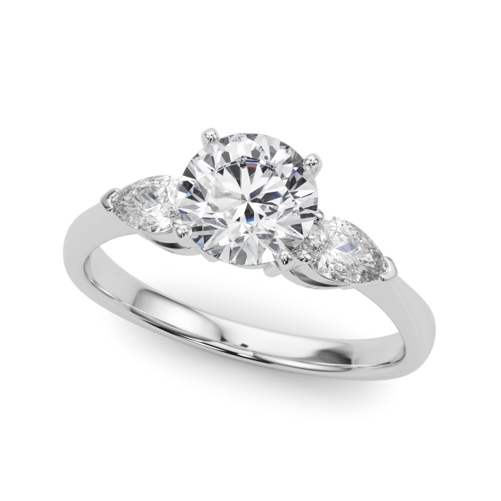 4 Prong Set Natural Diamond  Engagement Ring