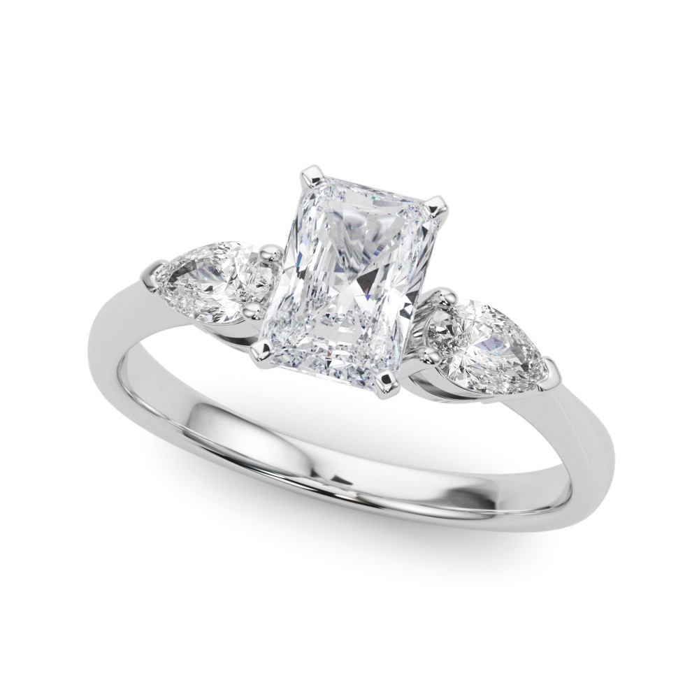 4 Prong Set Natural Diamond  Engagement Ring