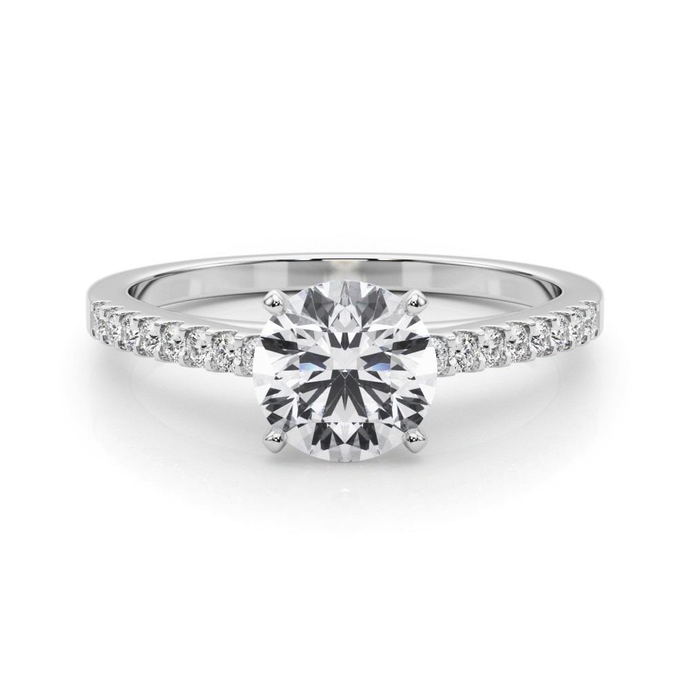 4 Prong Natural Diamond  Engagement Ring