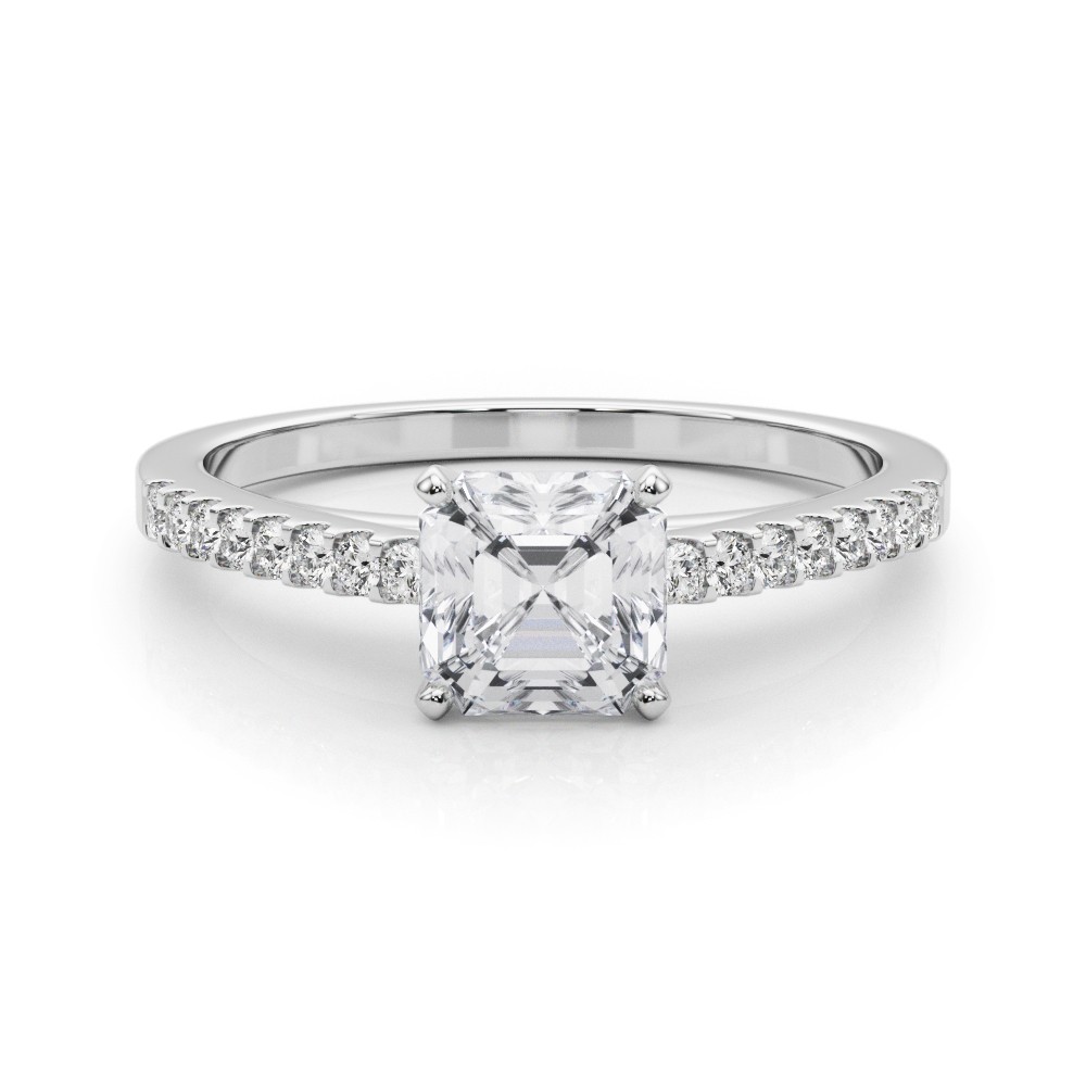 4 Prong Natural Diamond  Engagement Ring