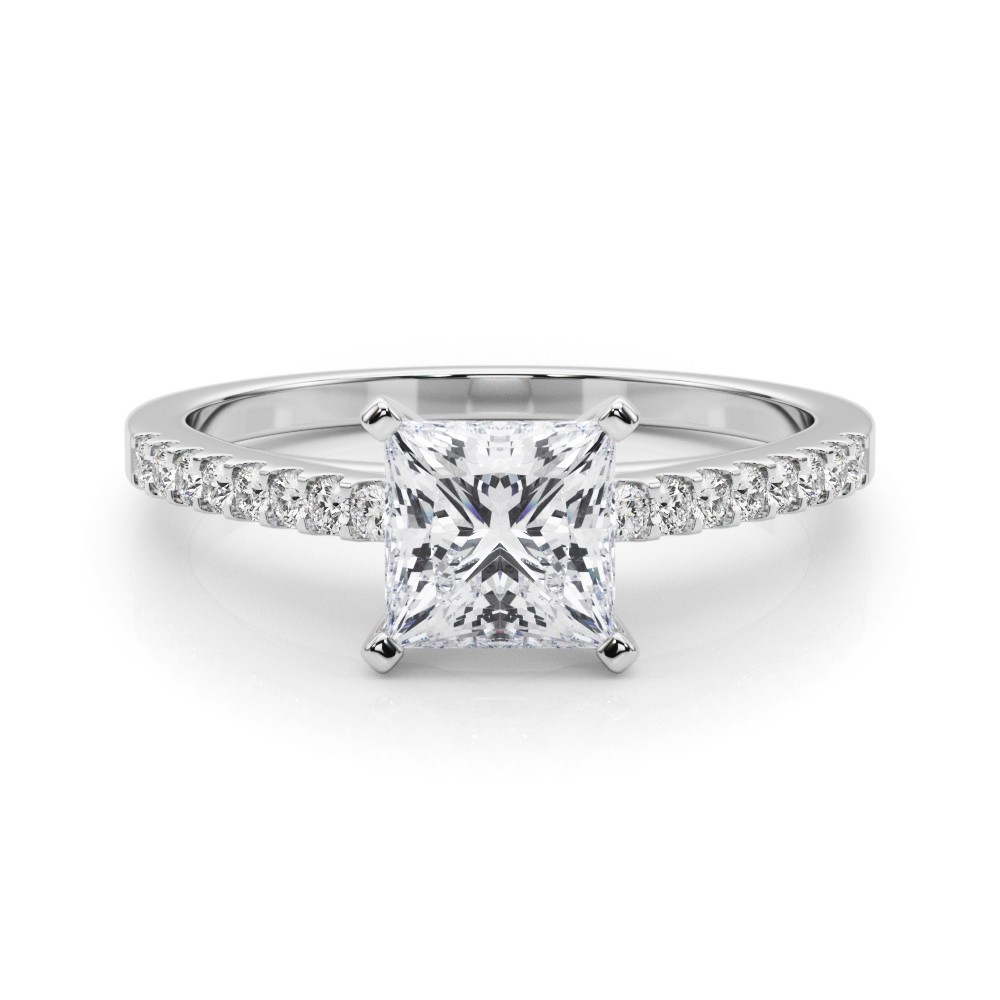 4 Prong Natural Diamond  Engagement Ring