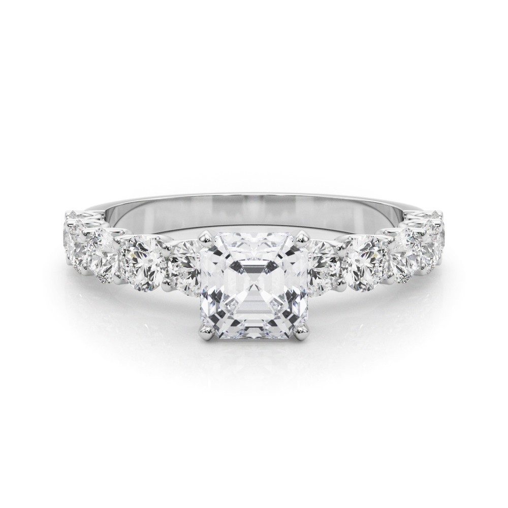 4 Prong Natural Diamond  Engagement Ring