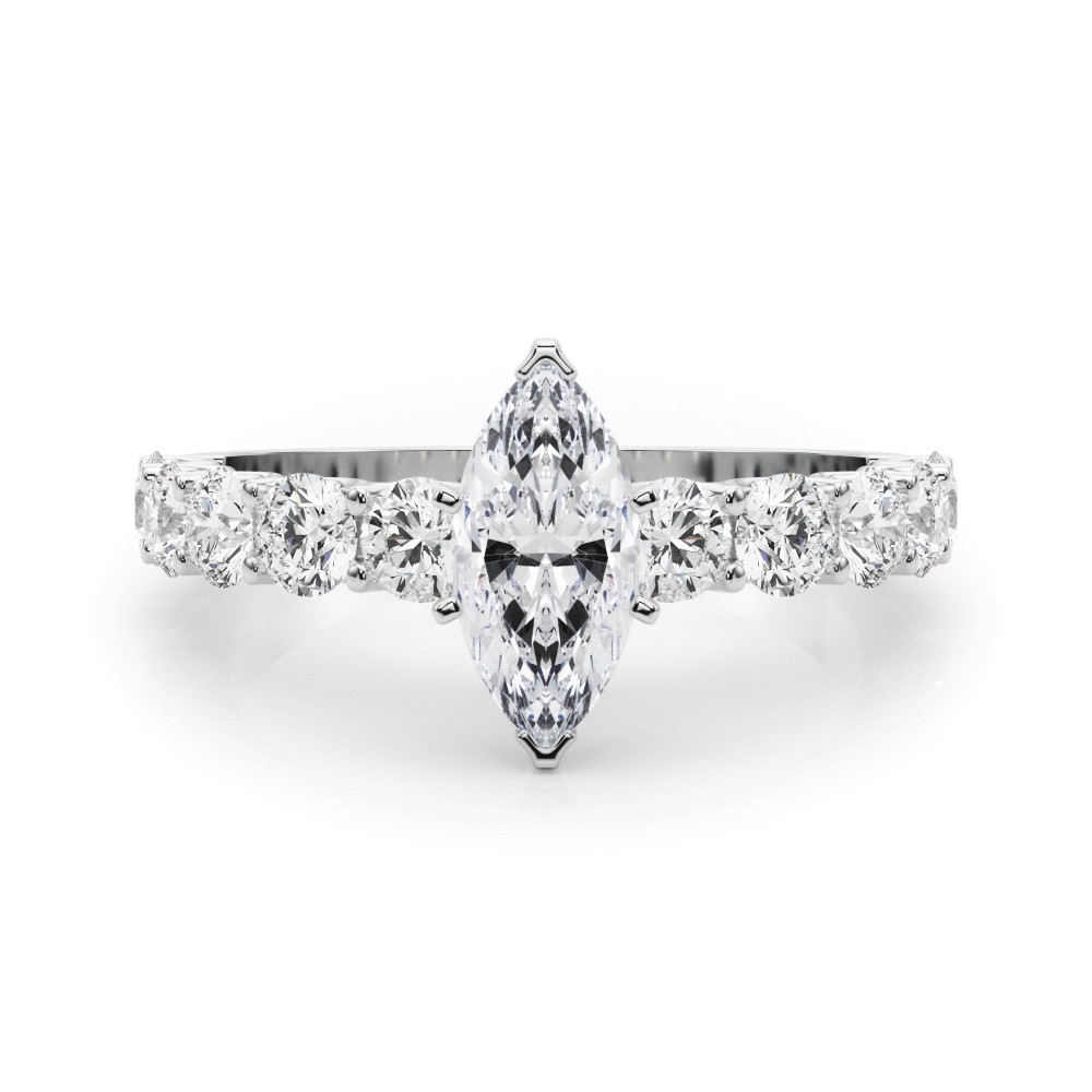6 Prong Natural Diamond  Engagement Ring