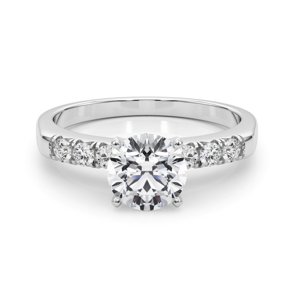 4 Prong Natural Diamond  Engagement Ring