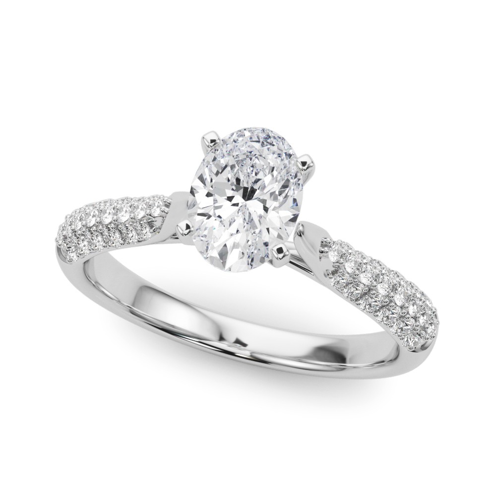 Zalen Lab-Created Diamond 4 Prong Setting  Engagement Ring