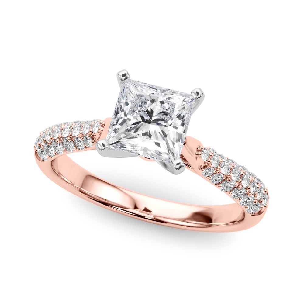 Zeek Lab-Created Diamond 4 Prong Setting  Engagement Ring